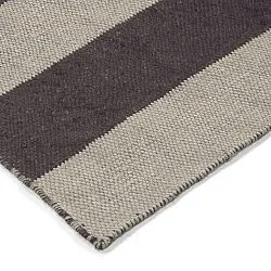 Wollen-vloerkleed - Garine (zwart/beige)