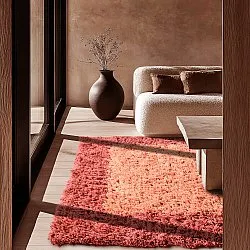 Wollen-vloerkleed - Khenifra Handknot Wool Premium (oranje/rood)