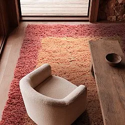 Wollen-vloerkleed - Khenifra Handknot Wool Premium (oranje/rood)