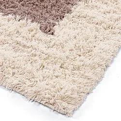 Wollen-vloerkleed - Khenifra Handknot Wool Premium (taupe/crème)