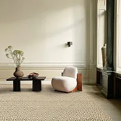 Wollen-vloerkleed - Monastir (bruin/wit)