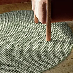 Rond vloerkleed - Ovelia (groen/wit)