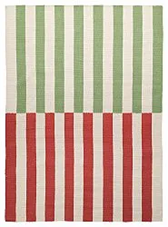 Wollen-vloerkleed - Peniche (crème/groen/rood)