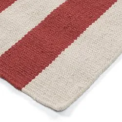 Wollen-vloerkleed - Peniche (crème/groen/rood)