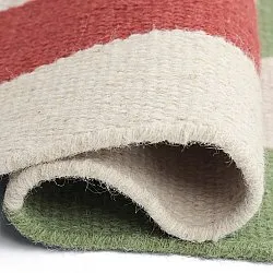 Wollen-vloerkleed - Peniche (crème/groen/rood)