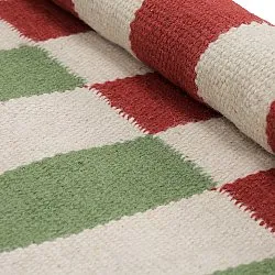 Wollen-vloerkleed - Peniche (crème/groen/rood)