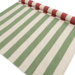 Wollen-vloerkleed - Peniche (crème/groen/rood)