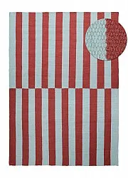 Wollen-vloerkleed - Peniche (lichtblauw/rood)