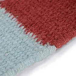 Wollen-vloerkleed - Peniche (lichtblauw/rood)