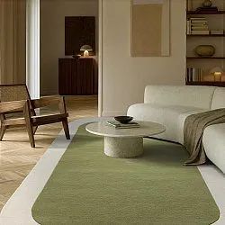 Wollen-vloerkleed - Puri Hand Tufted Wool Premium (groen/crème)