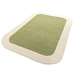Wollen-vloerkleed - Puri Hand Tufted Wool Premium (groen/crème)