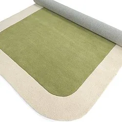 Wollen-vloerkleed - Puri Hand Tufted Wool Premium (groen/crème)