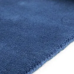 Wollen-vloerkleed - Rozel Handloom Wool Premium (marineblauw)