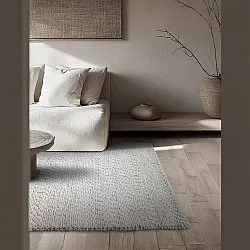 Wollen-vloerkleed - Sala Irregular Wool Bubble (lichtgrijze melange)