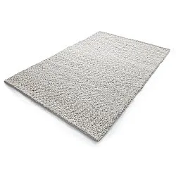 Wollen-vloerkleed - Sala Irregular Wool Bubble (lichtgrijze melange)