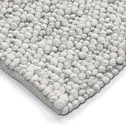 Wollen-vloerkleed - Sala Irregular Wool Bubble (lichtgrijze melange)