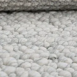 Wollen-vloerkleed - Sala Irregular Wool Bubble (lichtgrijze melange)