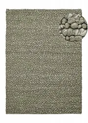 Wollen-vloerkleed - Sala Irregular Wool Bubble (mosgroen/wit melange)