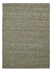 Wollen-vloerkleed - Sala Irregular Wool Bubble (mosgroen/wit melange)