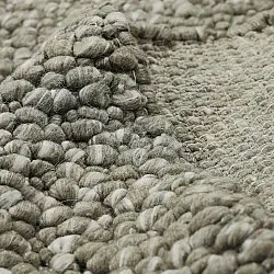 Wollen-vloerkleed - Sala Irregular Wool Bubble (mosgroen/wit melange)