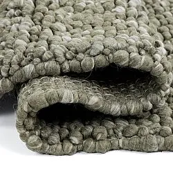 Wollen-vloerkleed - Sala Irregular Wool Bubble (mosgroen/wit melange)