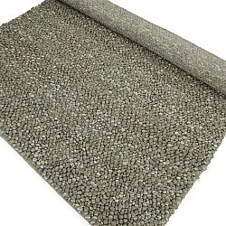 Wollen-vloerkleed - Sala Irregular Wool Bubble (mosgroen/wit melange)