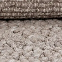Wollen-vloerkleed - Sala Irregular Wool Bubble (taupe/wit melange)