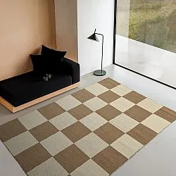 Wollen-vloerkleed - Scacco (bruin/beige)