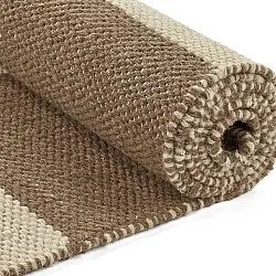 Wollen-vloerkleed - Scacco (bruin/beige)