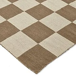 Wollen-vloerkleed - Scacco (bruin/beige)