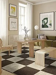 Wollen-vloerkleed - Scacco (zwart/beige)