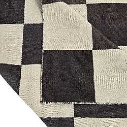 Wollen-vloerkleed - Scacco (zwart/beige)