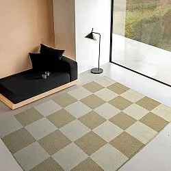 Wollen-vloerkleed - Scacco (wit/beige)