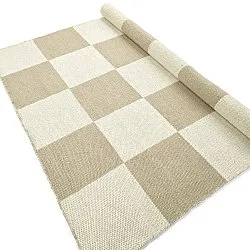 Wollen-vloerkleed - Scacco (wit/beige)