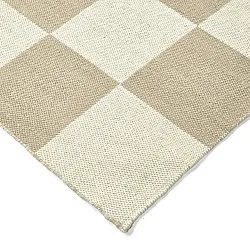Wollen-vloerkleed - Scacco (wit/beige)