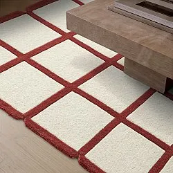 Wollen-vloerkleed - Syl Hand Tufted Wool Premium (rood/wit)