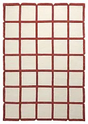Wollen-vloerkleed - Syl Hand Tufted Wool Premium (rood/wit)