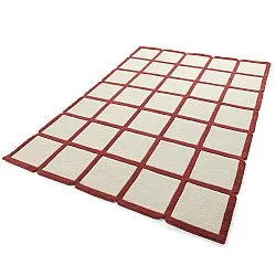 Wollen-vloerkleed - Syl Hand Tufted Wool Premium (rood/wit)