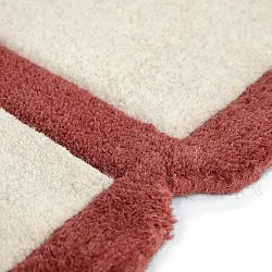 Wollen-vloerkleed - Syl Hand Tufted Wool Premium (rood/wit)