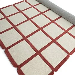 Wollen-vloerkleed - Syl Hand Tufted Wool Premium (rood/wit)