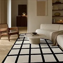 Wollen-vloerkleed - Syl Hand Tufted Wool Premium (zwart/wit)
