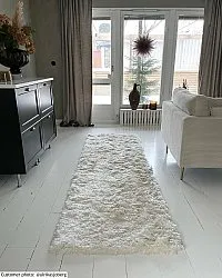 Hoogpolig vloerkleed - Janjira (wit)