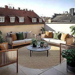 Rond vloerkleed - Indoor/Outdoor Arlo (beige)