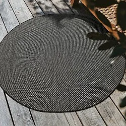Rond vloerkleed - Indoor/Outdoor Bennett (zwart)