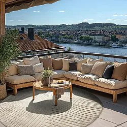 Rond vloerkleed - Indoor/Outdoor Devon (beige)