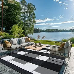 Vloerkleden voor binnen en buiten - Santana (zwart)