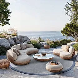 Rond vloerkleed - Sortelha (blauw)