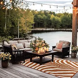 Vloerkleden voor binnen en buiten - Winona (oranje)