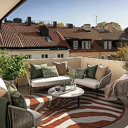 Rond vloerkleed - Indoor/Outdoor Winona (oranje)