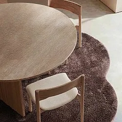 Rond Golvend Vloerkleed - Aranga Super Soft Fur (donkerbruin)
